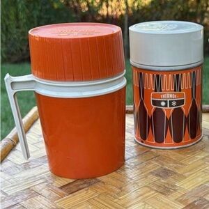 Thermos Orange and White Set